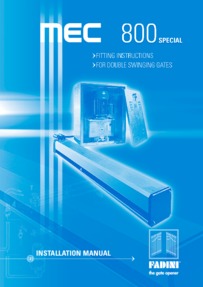 BPT Fadini MEC 800 installation manual
