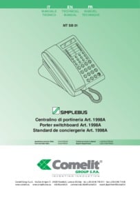 Comelit instructions for Art.1998A