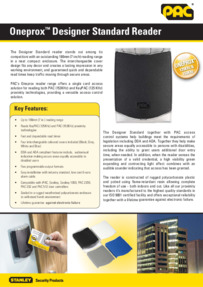 PAC Oneprox Designer Standard Reader Brochure