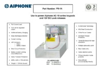 Aiphone PS-1A data sheet