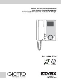 Elvox 6344, 6354 installation manual