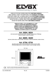 Elvox 6624 colour monitor installation manual
