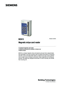 Siemens Bewator BC615 Magnetic Stripe Card Reader
