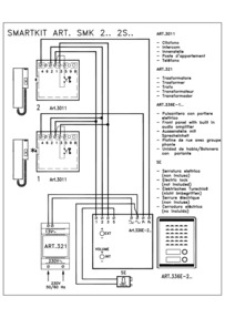 Videx SMK2 Audio Wiring Diagram (3+n) - 1 x Entrance (336E), 2 x phone (3011), 321 AC PSU.