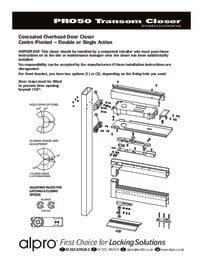Transom closers instructions