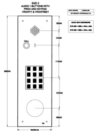 BPT Drawing - VRAK/1 Vandal resistant audio panel with keypad and proximity cut out (for Impro)