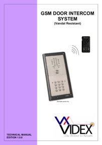 Videx Vandal Resistant GSM Manual