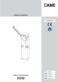 CAME G3750 Installation Manual