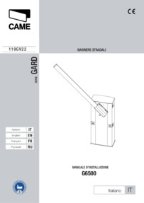 CAME G6500-G6501 Manual