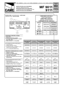 CAME MF9011-MF9111 Manual