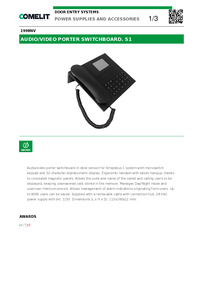 Comelit 1998NV Datasheet