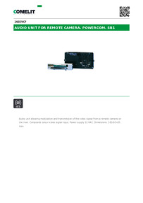 1602VCF-Comelit Data sheet