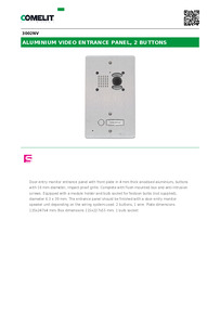 3002NV-Comelit Data sheet