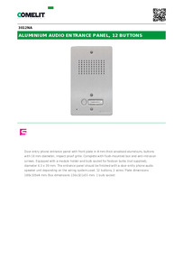 3012NA-Comelit Data sheet