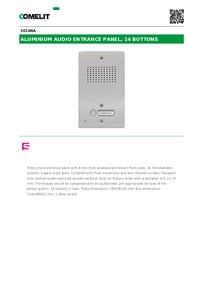 3014NA-Comelit Data sheet