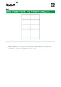 Comelit Data sheet