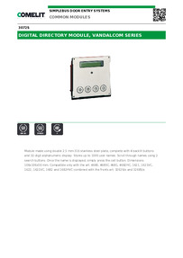 Comelit Data sheet