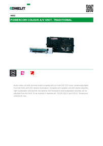 Comelit Data sheet