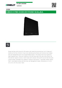 Comelit Data sheet