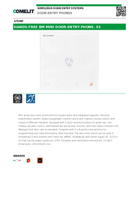 Comelit 6750W data sheet