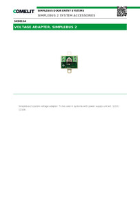 Comelit Data sheet