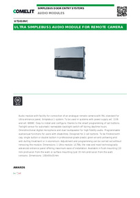 Comelit Data sheet