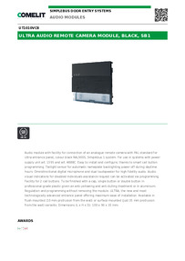  Comelit Data sheet