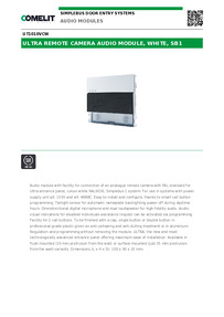 Comelit Data sheet