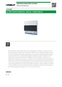 Comelit Data sheet