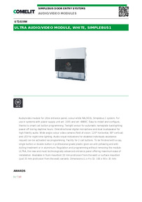 Comelit Data sheet