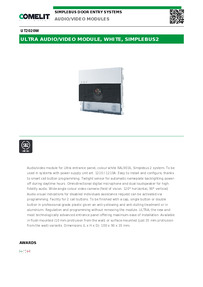Comelit Data sheet