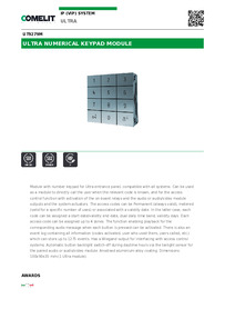 Comelit Data sheet