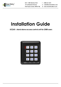 SRS DC260 - Single Door Access Control - Installation Guide