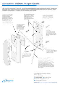 Entryphone Installer Instructions