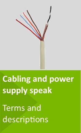 Cabling and power supply for door entry and access control terms and descriptions